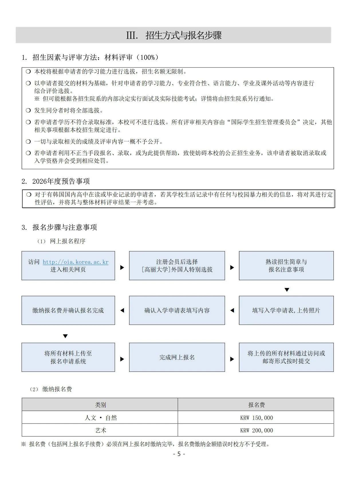 2025年3月高丽大学本科新生/插班简章(图21)