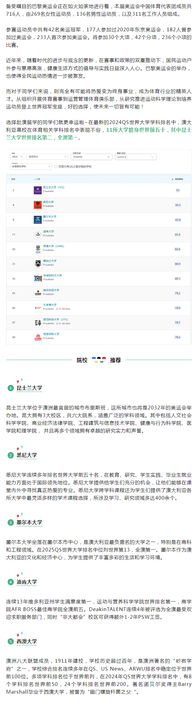 全民运动时代想要选择体育相关专业，澳洲大学哪家强？(图1)